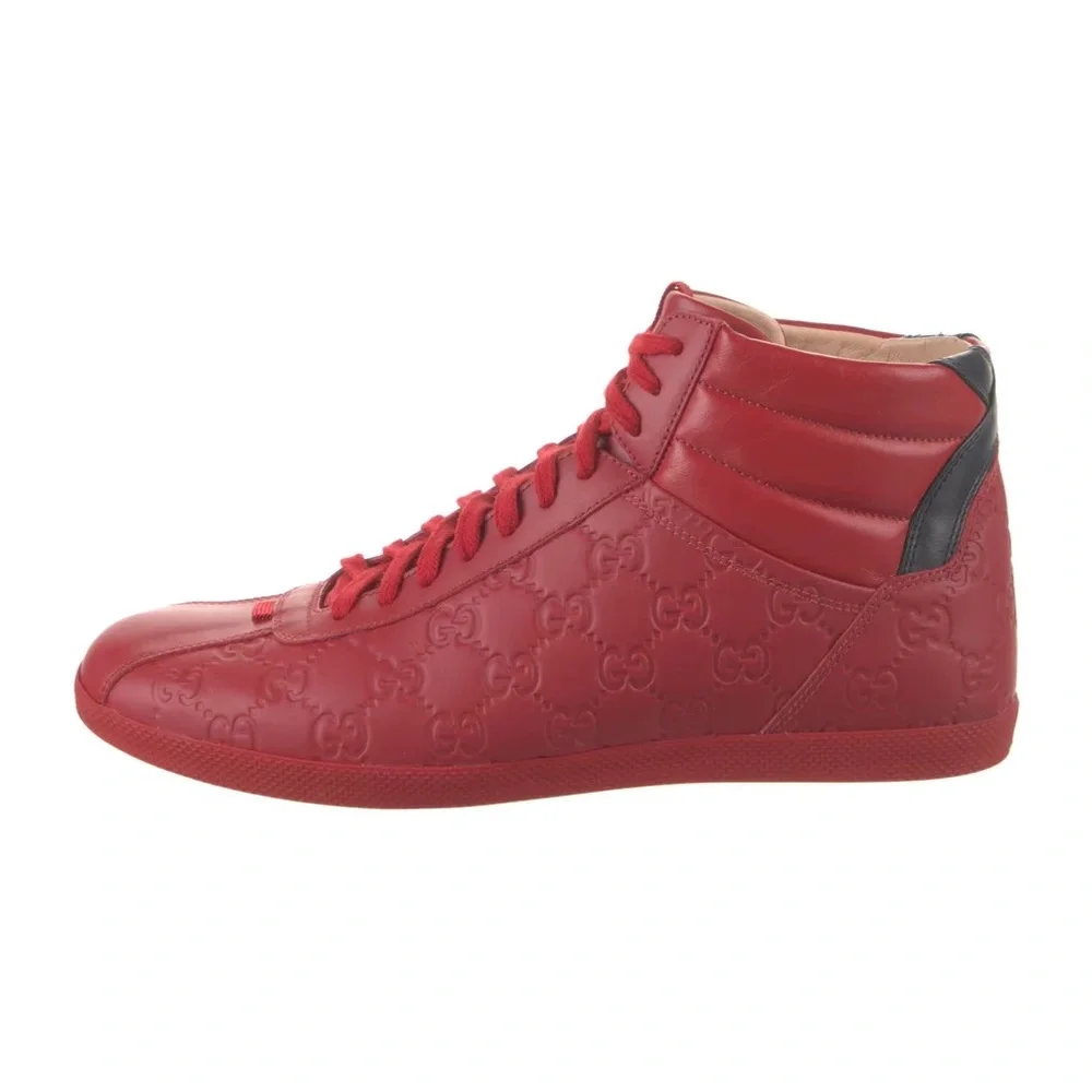 AUTHENTIC Men’s Red Gucci High Top Trainer Size 11